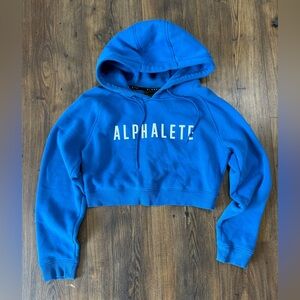 Alphalete Women's Cropped Royal Blue Hoodie Sweatshirt Size Small